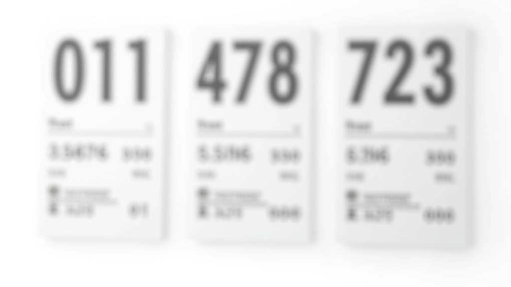 Detailní pohled na různé číslicové fonty a typografii, čitelnost při velkých velikostech